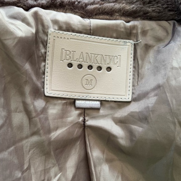 BLANK NYC Faux Fur Teddy Long Coat in Dark Grey - Picture 2 of 7